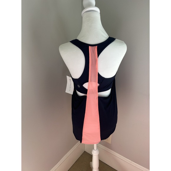 Athleta Hullabraloo Navy Coral Support Tank Top 38C NWT - Picture 4 of 5